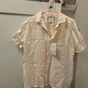 Vince Men's Casual Cream Button Down Shirt